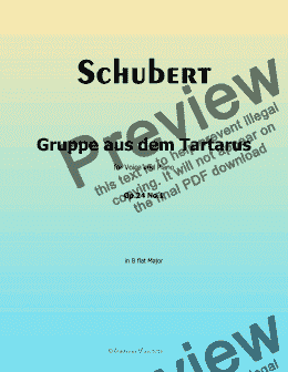 page one of Schubert-Gruppe aus dem Tartarus,Op.24 No.1,in B flat Major