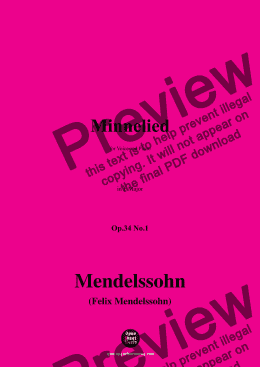 page one of F. Mendelssohn-Minnelied,Op.34 No.1,in F Major