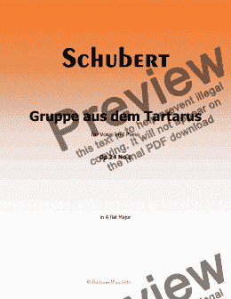 page one of Schubert-Gruppe aus dem Tartarus,Op.24 No.1,in A flat Major