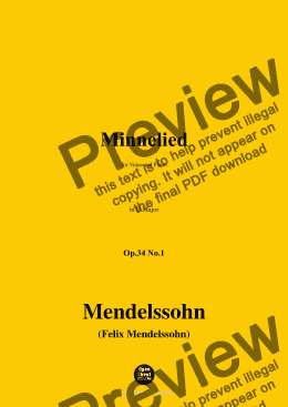 page one of F. Mendelssohn-Minnelied,Op.34 No.1,in B Major