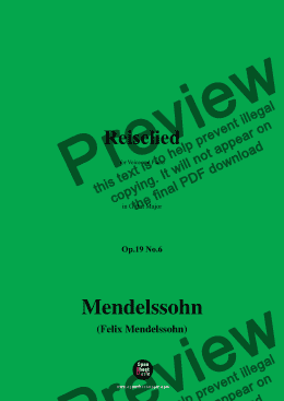 page one of F. Mendelssohn-Reiselied,Op.19 No.6,in G flat Major