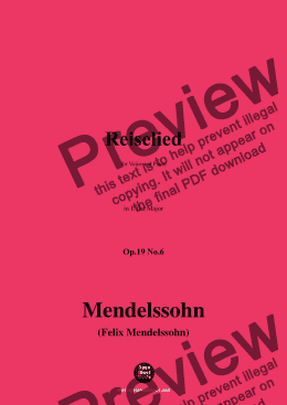 page one of F. Mendelssohn-Reiselied,Op.19 No.6,in E flat Major