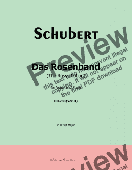 page one of Schubert-Das Rosenband(The Rosy Ribbon),Ver.II,in B flat Major