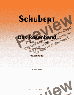 page one of Schubert-Das Rosenband(The Rosy Ribbon),Ver.II,in D flat Major