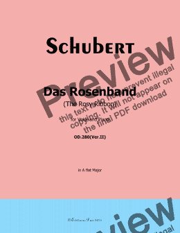 page one of Schubert-Das Rosenband(The Rosy Ribbon),Ver.II,in A flat Major