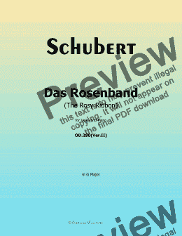 page one of Schubert-Das Rosenband(The Rosy Ribbon),Ver.II,in G Major