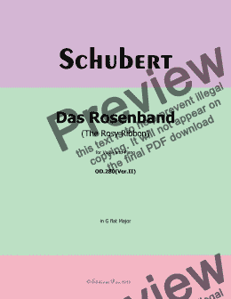 page one of Schubert-Das Rosenband(The Rosy Ribbon),Ver.II,in G flat Major