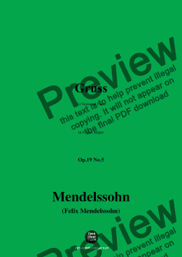 page one of F. Mendelssohn-Gruss,Op.19 No.5,in G flat Major