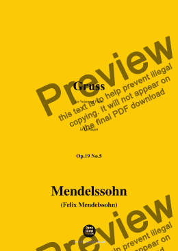 page one of F. Mendelssohn-Gruss,Op.19 No.5,in G Major