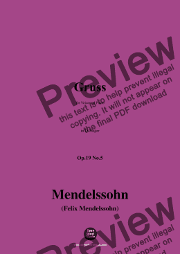 page one of F. Mendelssohn-Gruss,Op.19 No.5,in D Major