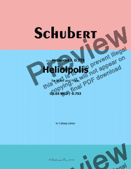 page one of Schubert-Heliopolis,from Heliopolis I,D.753,in f sharp minor