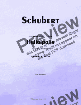 page one of Schubert-Heliopolis,from Heliopolis I,D.753,in e flat minor