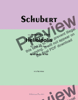 page one of Schubert-Heliopolis,from Heliopolis I,D.753,in b flat minor