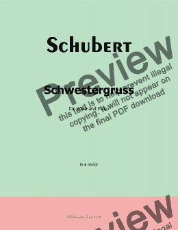 page one of Schubert-Schwestergruss,in a minor