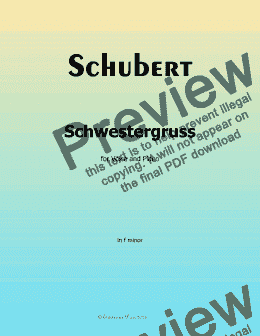 page one of Schubert-Schwestergruss,in f minor