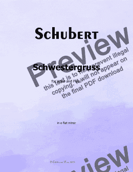 page one of Schubert-Schwestergruss,in e flat minor