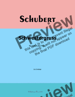 page one of Schubert-Schwestergruss,in d minor