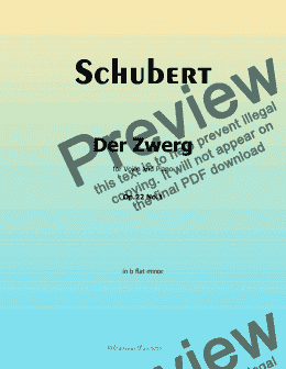 page one of Schubert-Der Zwerg,Op.22 No.1,in b flat minor