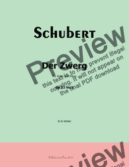 page one of Schubert-Der Zwerg,Op.22 No.1,in b minor