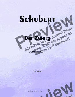 page one of Schubert-Der Zwerg,Op.22 No.1,in c minor