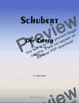 page one of Schubert-Der Zwerg,Op.22 No.1,in c sharp minor