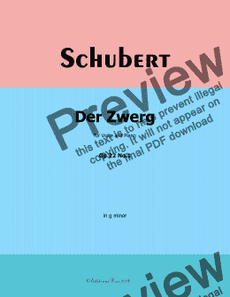 page one of Schubert-Der Zwerg,Op.22 No.1,in g minor