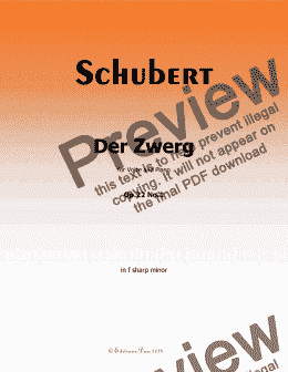 page one of Schubert-Der Zwerg,Op.22 No.1,in f sharp minor