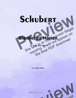 page one of Schubert-Blondel zu Marien,in c sharp minor