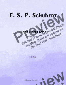 page one of Schubert-Licht und Liebe ( Light and Love),D.352,in E Major