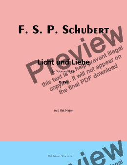 page one of Schubert-Licht und Liebe ( Light and Love),D.352,in E flat Major