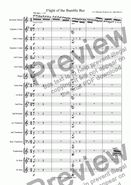 page one of Flight of the Bumble Bee (Brass Band - Baritone Solo)