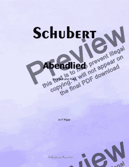 page one of Schubert-Abendlied,in F Major