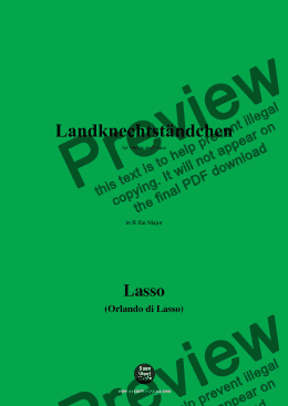 page one of O. de Lassus-Landknechtständchen,in B flat Major