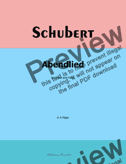 page one of Schubert-Abendlied,in A Major