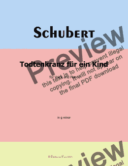 page one of Schubert-Todtenkranz fur ein Kind,in g minor