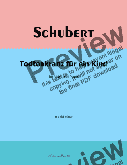 page one of Schubert-Todtenkranz fur ein Kind,in b flat minor