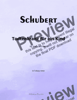 page one of Schubert-Todtenkranz fur ein Kind,in f sharp minor