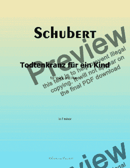 page one of Schubert-Todtenkranz fur ein Kind,in f minor