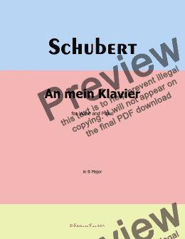 page one of Schubert-An mein Klavier,in B Major