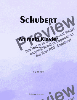 page one of Schubert-An mein Klavier,in G flat Major