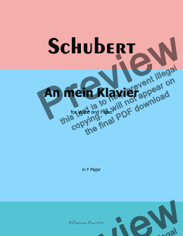 page one of Schubert-An mein Klavier,in F Major