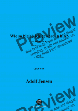 page one of A. Jensen-Wie so bleich ich geworden bin?,Op.30 No.6,in D flat Major