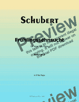 page one of Schubert-Frühlingssehnsucht,in B flat Major