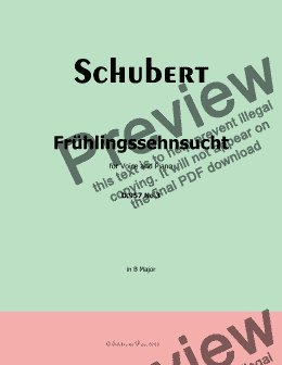 page one of Schubert-Frühlingssehnsucht,in B Major