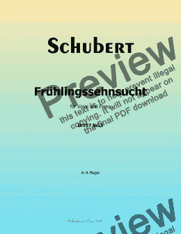 page one of Schubert-Frühlingssehnsucht,in A Major