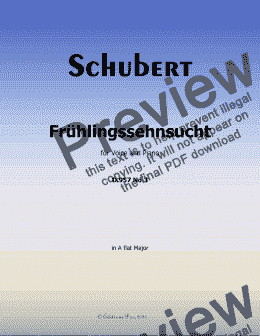 page one of Schubert-Frühlingssehnsucht,in A flat Major