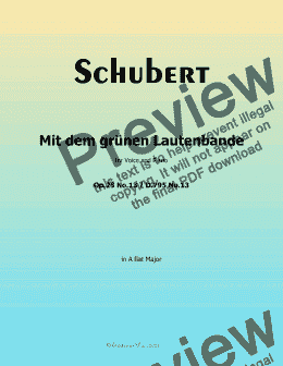 page one of Schubert-Mit dem grunen Lautenbande,Op.25 No.13,in A flat Major