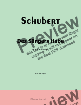 page one of Schubert-Des Sangers Habe,in A flat Major