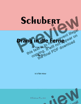 page one of Schubert-Drang in die Ferne,Op.71,in b flat minor