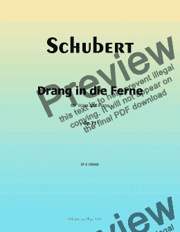 page one of Schubert-Drang in die Ferne,Op.71,in c minor